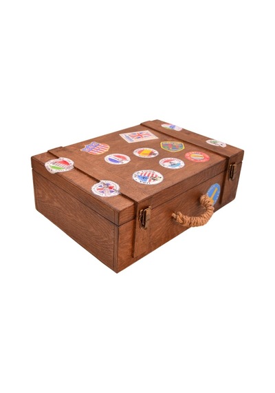 Tuns Woods Dekoratif Retro Ahşap Bavul Valiz