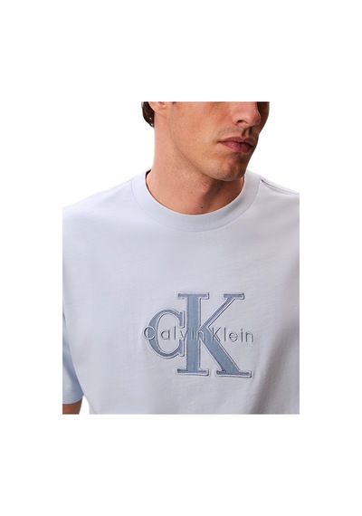 Calvin Klein Lv04rf819g Elevated Monologo Erkek Tişört Mavi