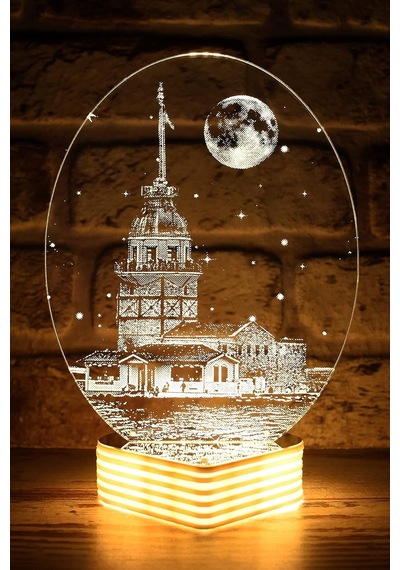 Hediyekovanı Kız Kulesi Lamba 3d Led Lamba Günışığı Diğer