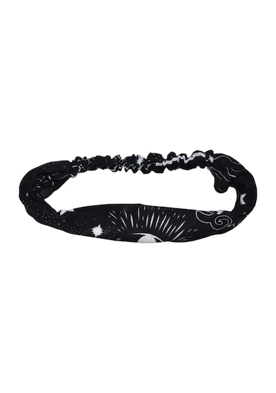 Lastikli Paraşüt Bandana Atmosfer Desenli Siyah