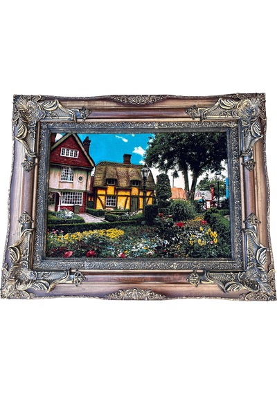 Brugge'de Bir Park Adlı İran Tebriz Halı Tablo 95x75cm - Duvar Halı Kilim Tablo