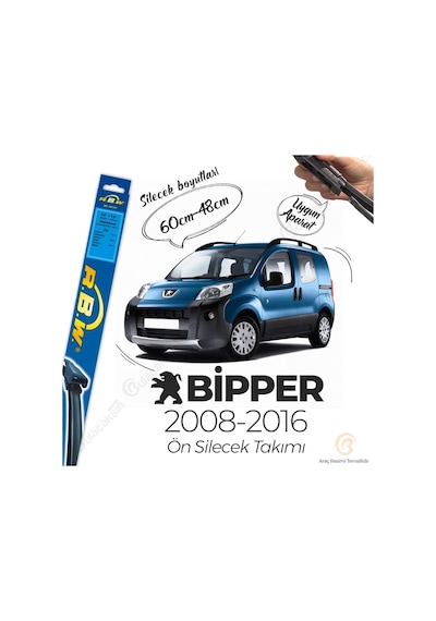 RBW Peugeot Bipper 2008 - 2017 Ön Muz Silecek Takım