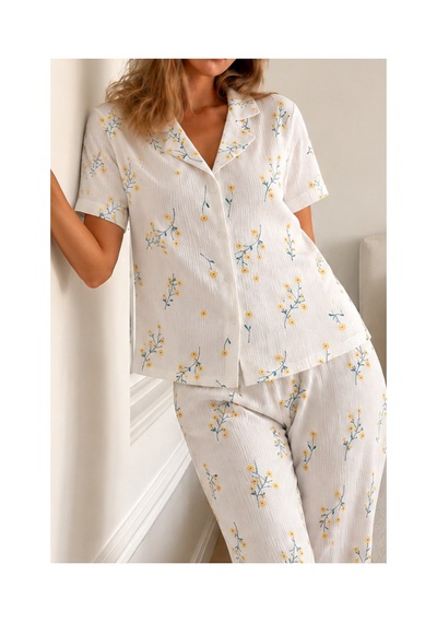 Fit Women Kadın Loose Kalıp Pamuklu Çok Renkli Pijama Takımı