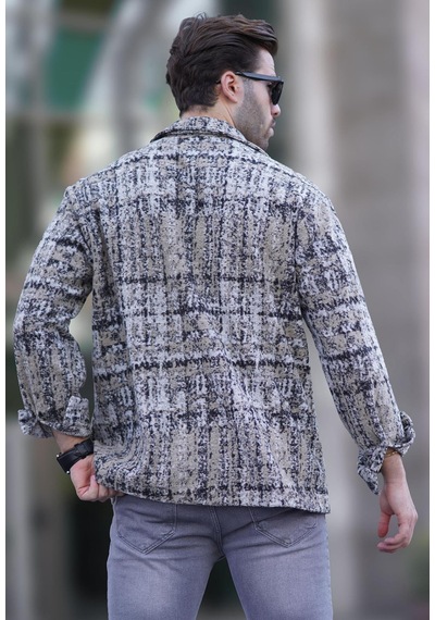 Madmext Bej Desenli Oduncu Erkek Gömlek 6749 Bej