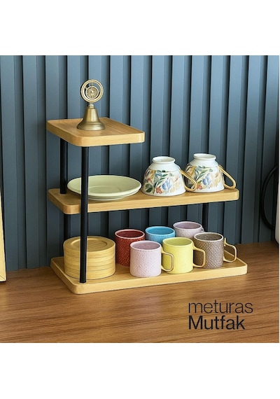 Meturas 3 Katlı Bambu Mutfak Rafı, Metal Ayaklı, Doğal Bambu Ve Siyah Renk, Modern Tasarım, 32.5x28x15.5 Cm, Mutfak Diğer Meturas 3 Katlı Bambu Mutfak Rafı, Metal Ayaklı, Doğal Bambu Ve Siyah Renk, Modern Tasarım, 32.5x28x15.5 Cm, Mutfak Diğer