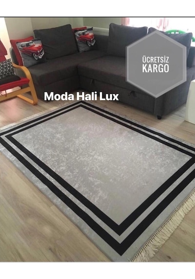 Paşa Kaymaz Tabanlı Halı Kilim Yolluk Gri Siyah