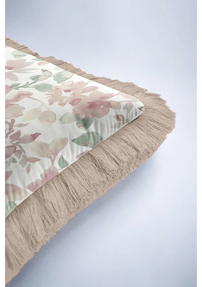 Pastel Çiçek Bahçesi Saçaklı Yastık Kılıfı - Soft Romantik Vintage Pudra Bej Püsküllü Kırlent Kılıfı Sedefli Grili Şeftali Pastel Çiçek Bahçesi Saçaklı Yastık Kılıfı - Soft Romantik Vintage Pudra Bej Püsküllü Kırlent Kılıfı Sedefli Grili Şeftali