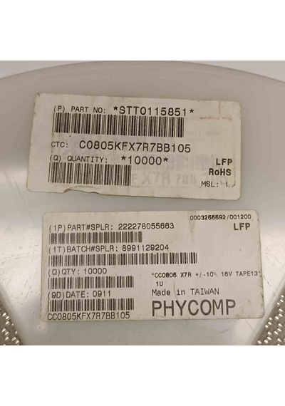 C0805kfx7r7bb105 1mf 16v 805 Smd Seramik Kondansatör 59 Adet