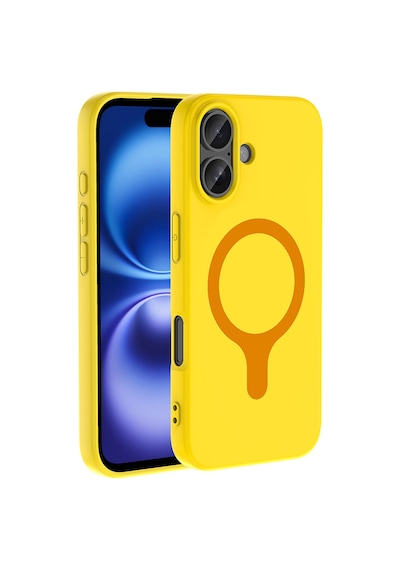 iPhone Uyumlu 16 Kılıf M-safe Şarj Özellikli Klfs Aris Silikon Kapak - Sarı