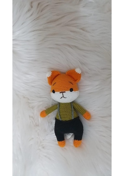 Sevimli Tilki Amigurumi Organik Oyuncak