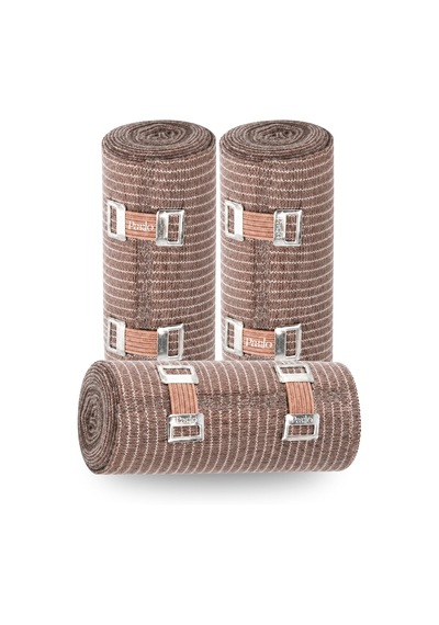 Elastik Bandaj 15 Cm X 1,5 M 3'lü Set %300 Esnek, 4,5 M'ye Kadar Uzayan, Metal Kancalı Destek Ve Sargı Bandajı