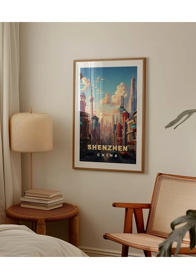Çerçevesiz Poster Çin'in Teknoloji Başkenti Shenzhen