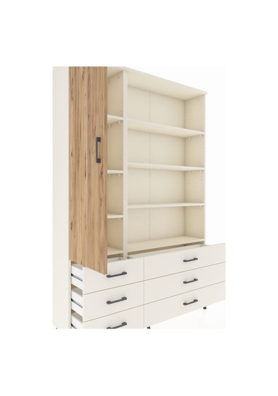 Arges Dolap 8 Raflı 6 Çekmeceli Tek Kapaklı 132x30x195 Aytaş... Aytaşı