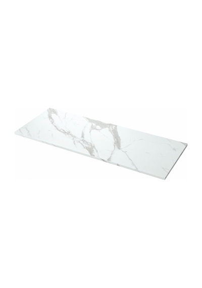 Tezgah, Beyaz Mermer Görünüm-laminat, 246x63,5x2,8 Cm