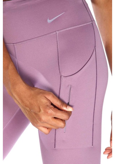 Nike Trainng Go Dri Fit İnfinalock 7/8 Leggings 6 Cepli Toparlayıcı Reflektörlü Antrenman Taytı Lila Lila
