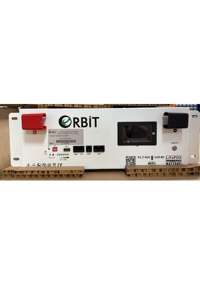 Orbit 51.2 Volt 100 Amper Lifepo4 Lityum Akü Ekranlı Metal Kasa