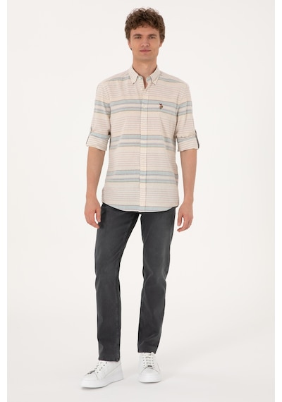U.s. Polo Assn. Erkek İndigo Gömlek Desenli 50300005-vr028 İndigo