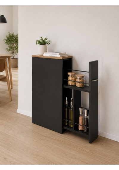 Yukon Sürgülü Banyo Dolabı Siyah - Çam Yukon Sürgülü Banyo Dolabı Siyah - Çam