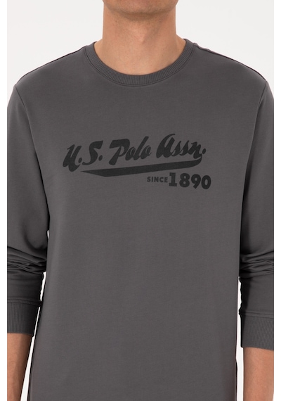 U.S. Polo Assn. Erkek Bisiklet Yaka Regular Fit Gri İnce Sweatshirt 50316315-VR024