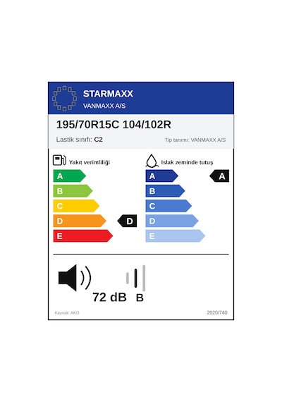 Starmaxx 195/70 R15C 104/102R Vanmaxx A/S Dört Mevsim Lastiği 2026