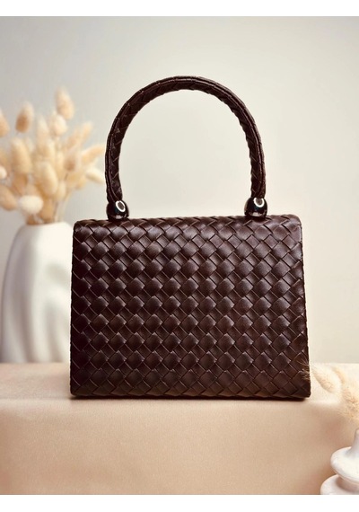 Elora Atelier Elora Örgü Desen Kahve Çanta Çok Renkli