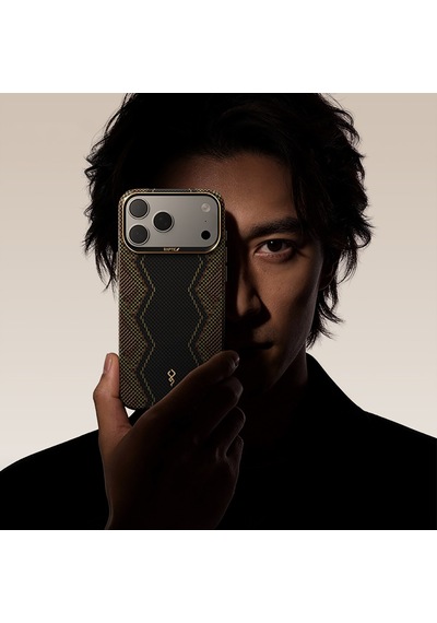 İphone 17 Pro Max Uyumlu Kılıf M-safe Şarj Özellikli Raptic Aramid Skin Scepter Serisi Kapak Siyah
