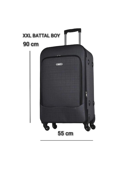 Esbuik Xxl Battal Boy Dev Boy 90 Cm Körüklü Kumaş Valiz & Bavul Antrasit