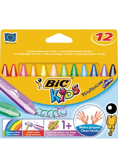 Bic Pastel Boya Plastidecor Karton Kutu Üçgen 12 Li 829773 Çok Renkli