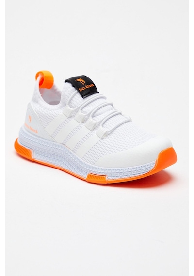 Tonny Black Rahat Kalıp Şeritli Bağcıklı Çocuk Unisex Beyaz Oranj Spor Ayakkabı Tbqnt-3 Beyaz Oranj