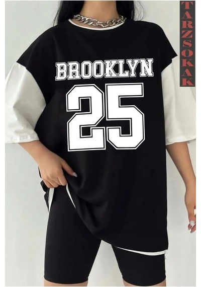 Tarzsokak Brook 25 Siyah Oversize Çift Renk Siyah