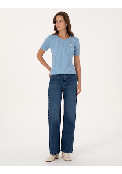Pierre Cardin Kadın Mavi Kazak /triko 50317063-vr249 Mavi