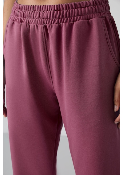 Tommy Life Soft Vişne Cepli Yüksek Bel Rahat Form Lastik Paça Kadın Eşofman Alt - 94583