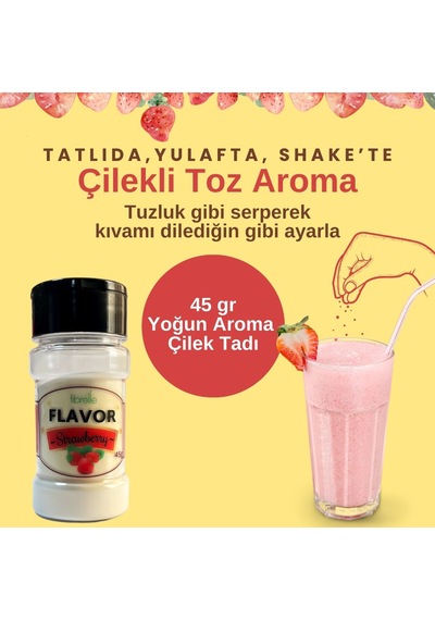 Fibrelle Flavor Çilek Aromalı Toz Aroma 45 G