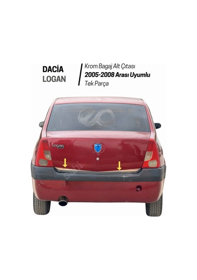 Ebal Otomotiv Dacia Logan Krom Bagaj Alt Çıtası 2005-2008 Paslanmaz Çelik