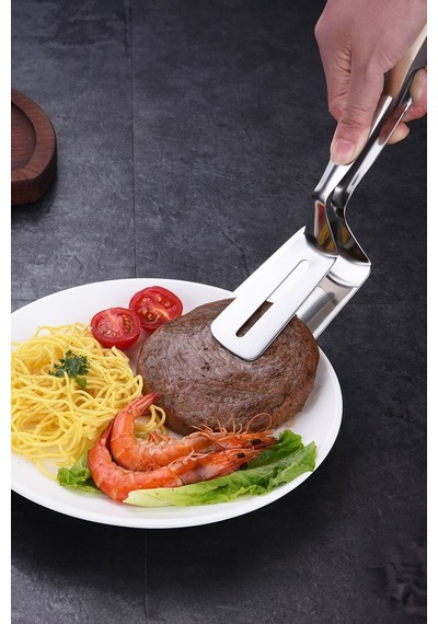 Çelik 23 Cm Balık Biftek Maşası Et Servis Kepçesi Kaşığı Cin875x