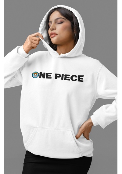 Sevbano One Piece Monkey D. Luffy Anime Sırt Baskılı Unisex Oversize Peny beyaz
