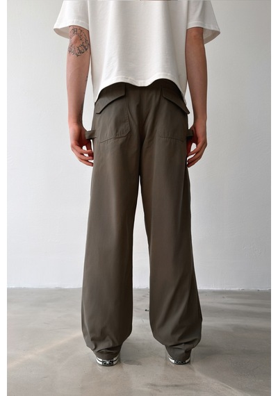 Flaw Casual Regular Fit Paraşüt Kumaş Pantolon-29637 Haki
