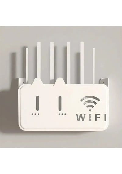 Beyaz Pleksi Kedi Desenli Wifi Kutusu Duvar Asılabilir Sigorta Ve Modem Saklama Kutusu 25x15x6 Cm Diğer
