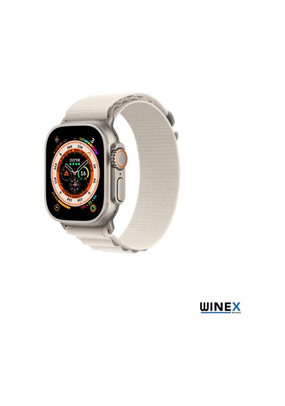 Winex 42-44mm Yeni Nesil Apple Uyumlu Akıllı Saat Kordonu Hasır Kancalı Beyaz
