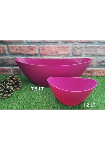 Kayık Arajman Saksı 7 5 Lt 1 Adet Vişne Plastik Çiçek Saksısı Dekoratif Pembe Diğer