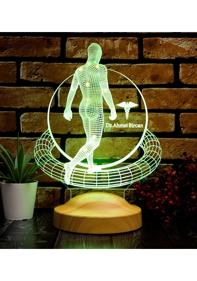 Fizik Doktoru, Fizyoterapist, Ortopedi Doktoru Hediyesi 3D Led Lamba