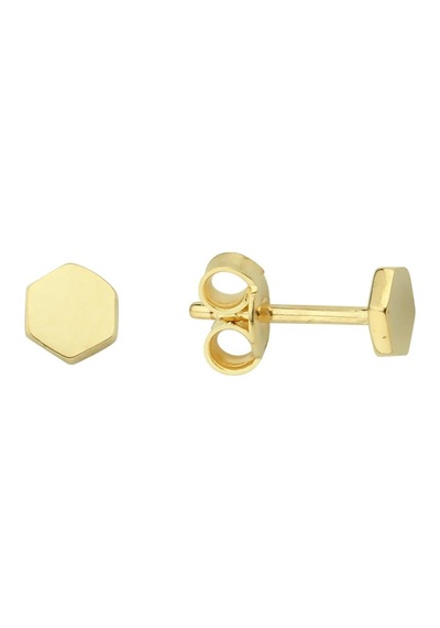 14 Ayar Minik Altıgen Altın Küpe 0,60 Gr-1810