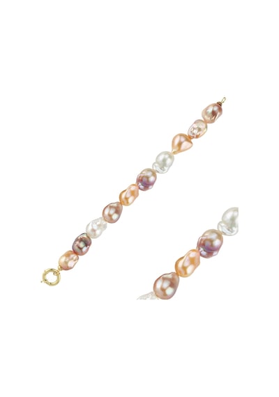 22,5 Mm Multicolor Doğal Barok İnci Bileklik 20 Cm / Sarı Sarı Sarı Altın