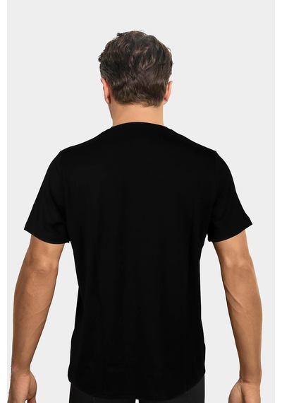 Jiber Erkek Bambu Terletmeyen Hafif Kumaş T-shirt Siyah