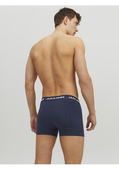 Jack & Jones Erkek Düz Renk 3'lü Beli Lastikli Boxer Paketi - Anthony - 12171946 Blue Nights