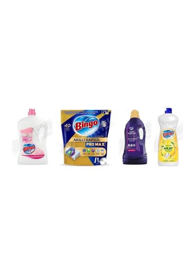 Bingo Yüzey Tem. Fresh 2.5 Lt +bulaşık Tableti 40'lı+ Giysi Şampuanı 3 L + Sıvı Bulaşık Deterjanı 1500 Ml 4'lü Set Diğer
