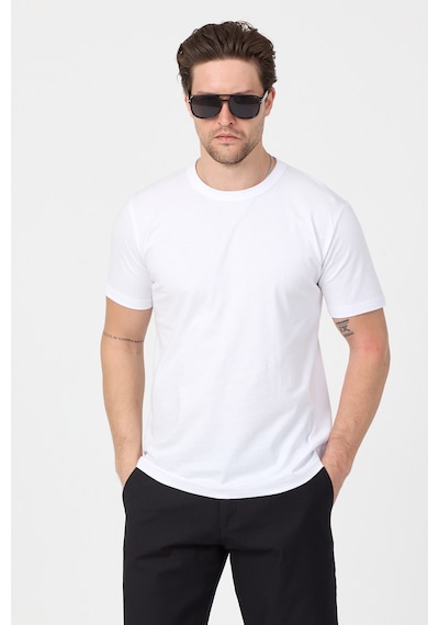 Tonny Black Normal Kalıp Rahat Basic T-shirt Erkek Beyaz Tbtshrt010