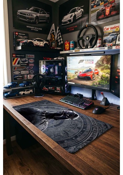 Black Panther Teknolojik Blueprint 40x90 Cm Oyuncu Mousepad Kaymaz Taban Büyük Boy Siyah