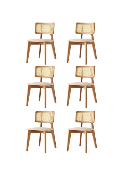 Kuzey Sandalye Ahşap Gürgen 6 Lı Set Cafe,restaurant,mutfak,salon,yemek Odası Sandalyesi Naturel