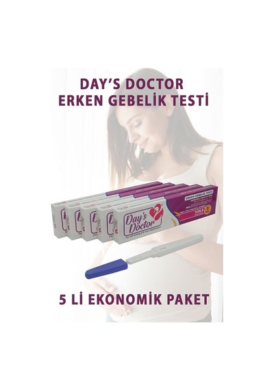 Erken Hızlı Hamilelik Testi %99,8 Hijyenik 5 Adet Pratik Kullanım İçin